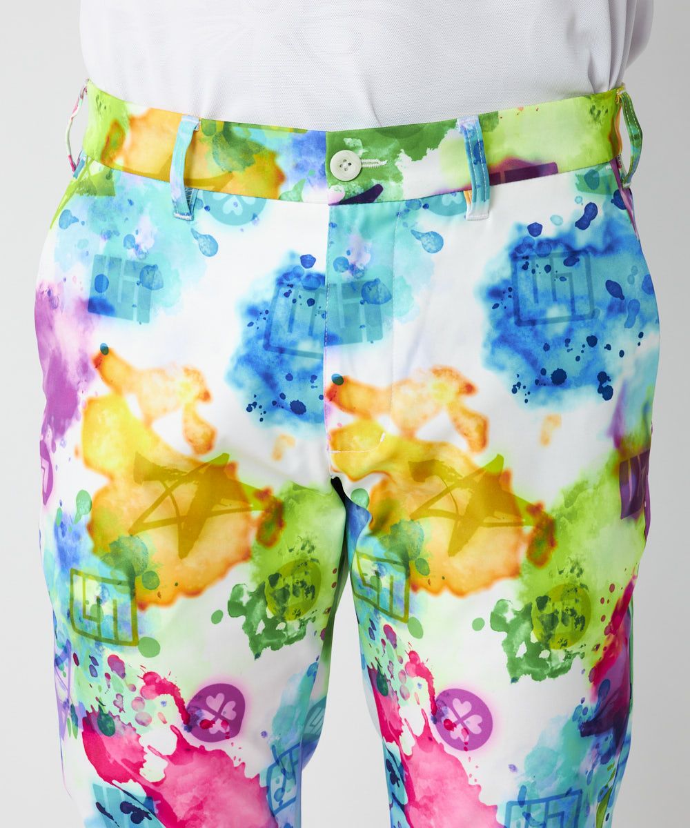 ラウドマウス メンズ ストレッチツイル 柄パンツ Splash Neon/スプラッシュネオン