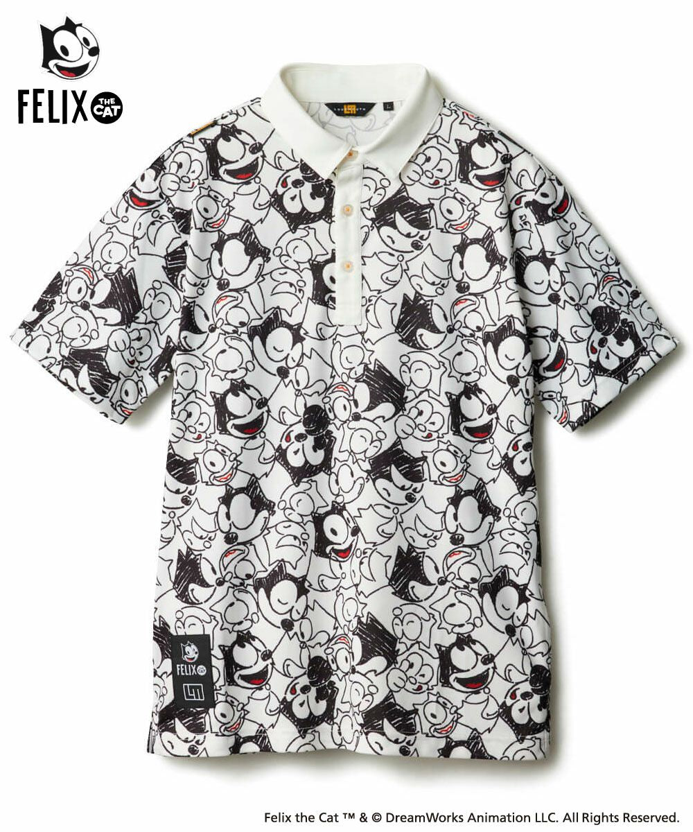 775610-999 ラウドマウス メンズ LOUDMOUTH×FELIX コラボ柄半袖シャツ ホワイト
