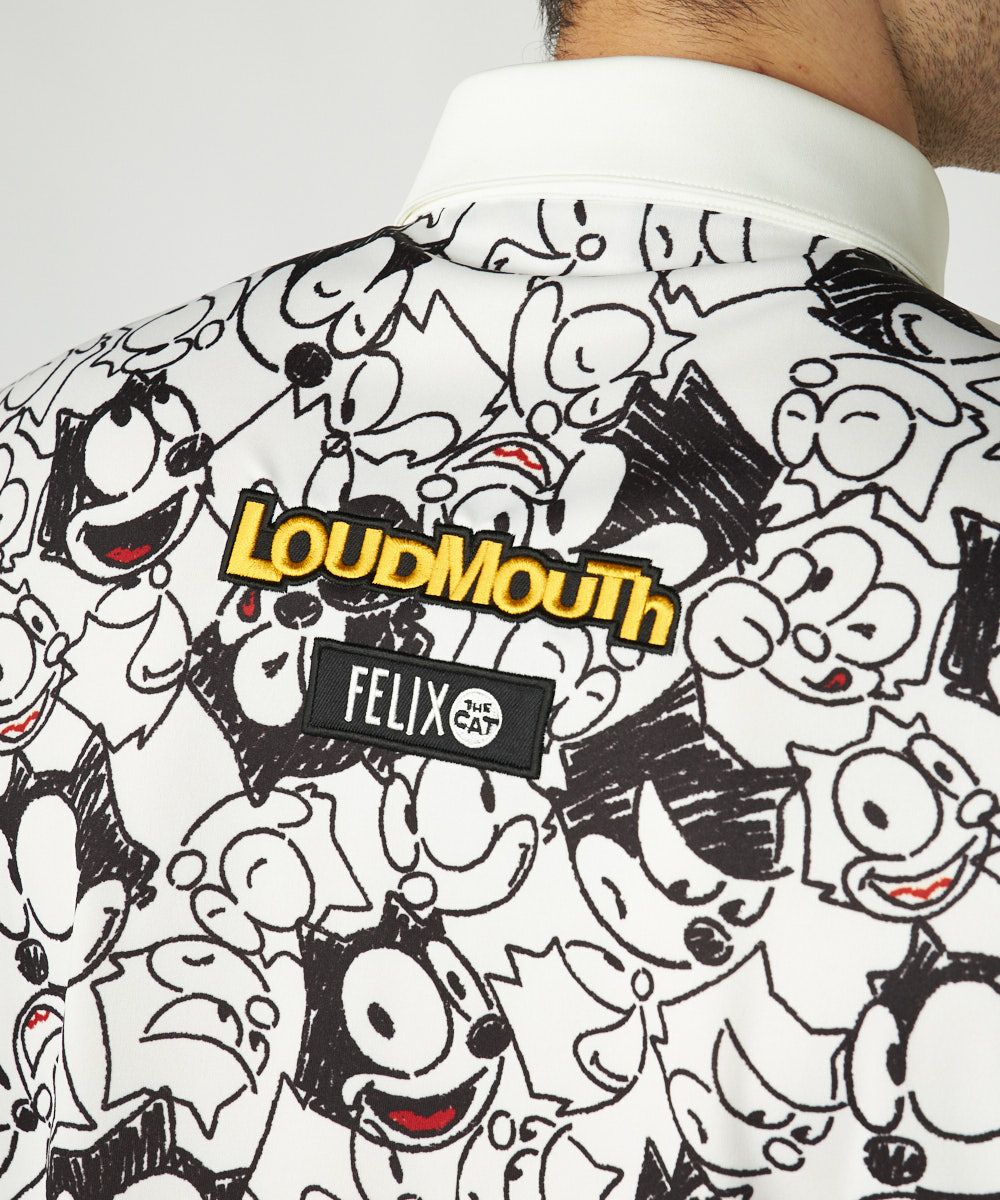 775610-999 ラウドマウス メンズ LOUDMOUTH×FELIX コラボ柄半袖シャツ ホワイト