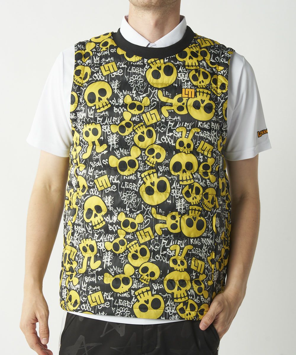 ラウドマウス　メンズ 2wayハイブリッドダウンブルゾン Animal Skulls/アニマルスカルズ / 袖取り外し可能