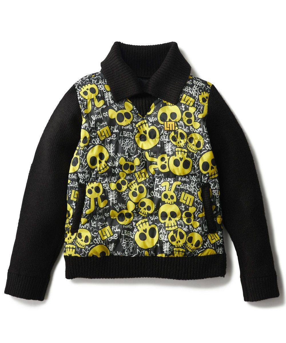 ラウドマウス　レディース マットタフタ 柄ダウン×ニットブルゾン Animal Skulls/アニマルスカルズ