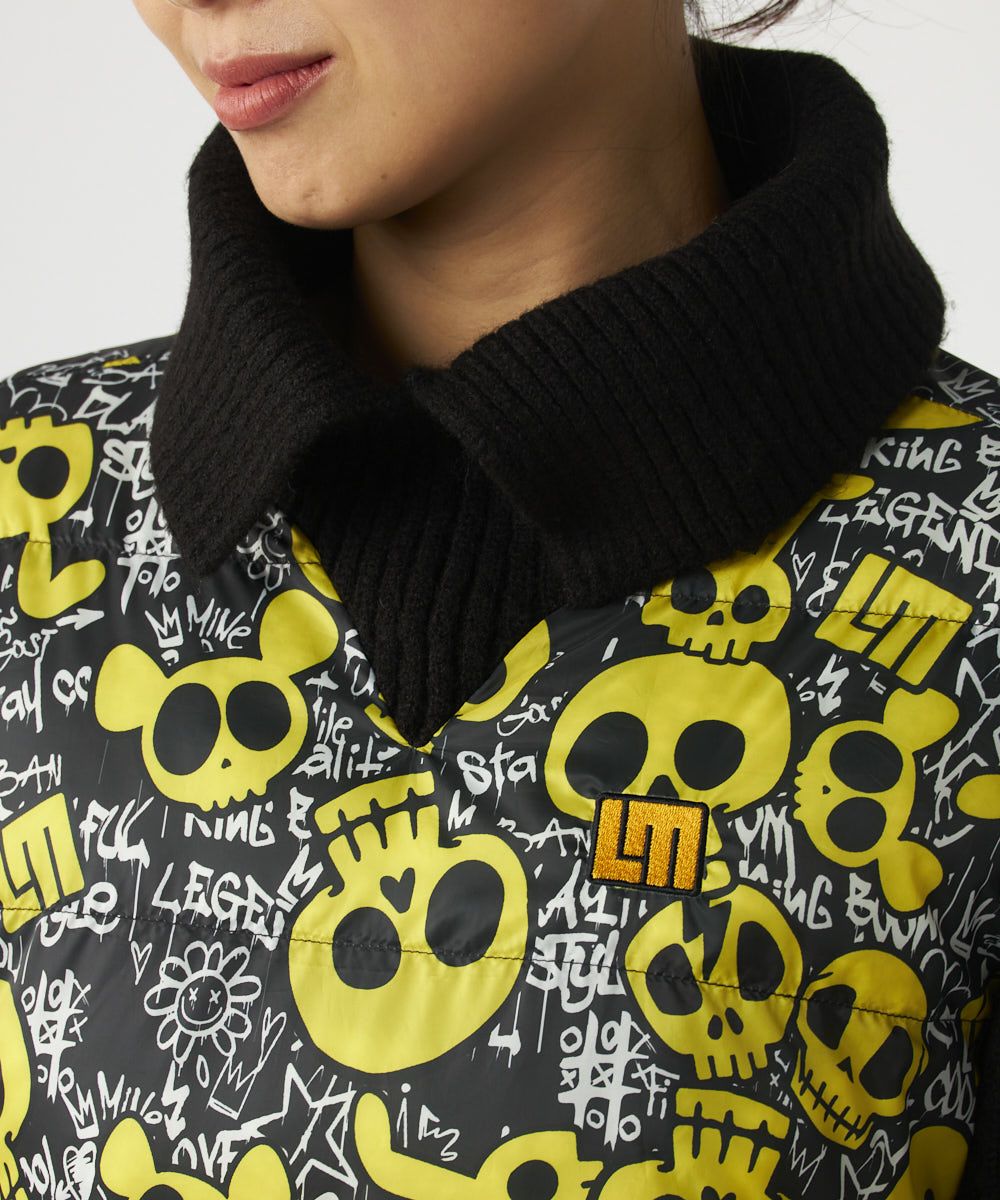 ラウドマウス　レディース マットタフタ 柄ダウン×ニットブルゾン Animal Skulls/アニマルスカルズ