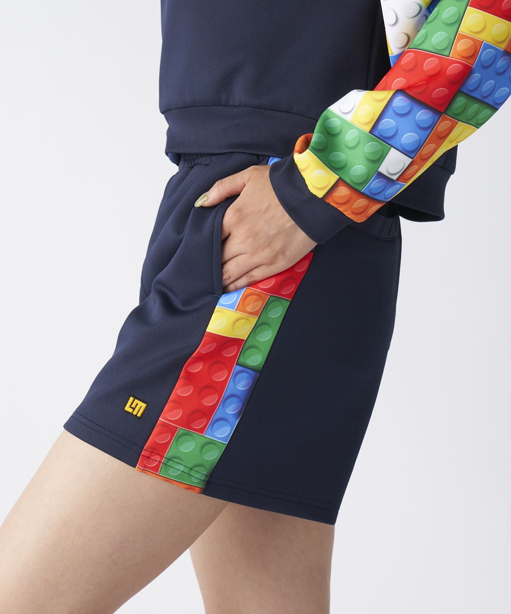 775353-997 ラウドマウス　レディース ダンボールニットショートパンツ ネイビー/Block Rush/ブロックラッシュ