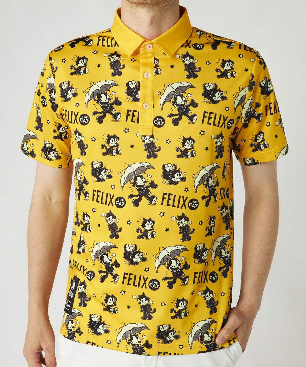 775610-987 ラウドマウス メンズ LOUDMOUTH×FELIX コラボ柄半袖シャツ オレンジ