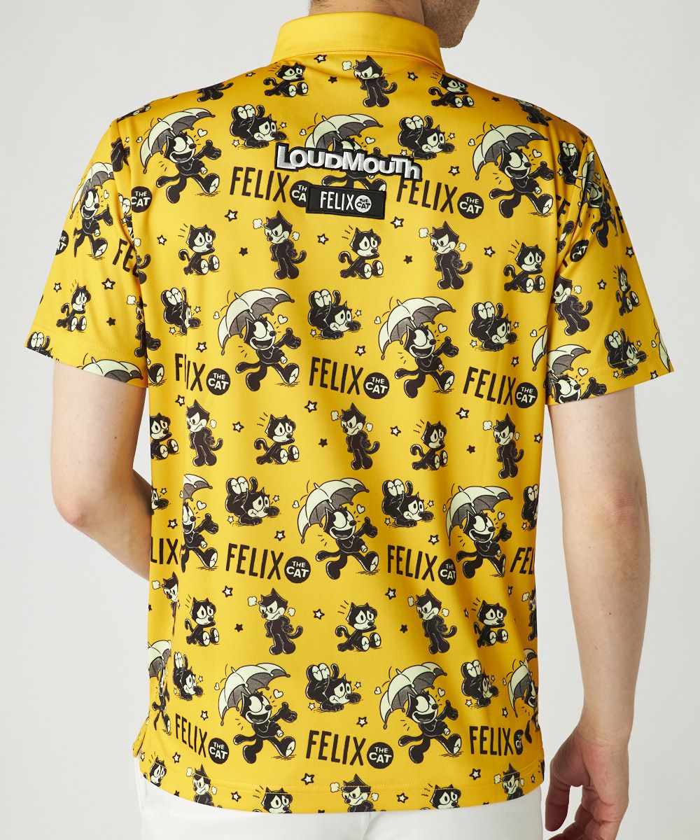 775610-987 ラウドマウス メンズ LOUDMOUTH×FELIX コラボ柄半袖シャツ オレンジ