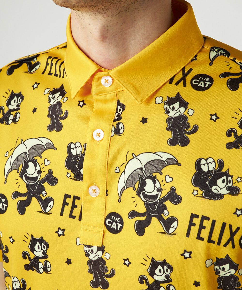775610-987 ラウドマウス メンズ LOUDMOUTH×FELIX コラボ柄半袖シャツ オレンジ