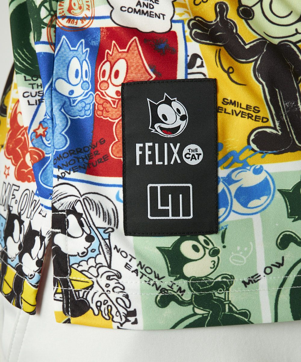 775610-998 ラウドマウス メンズ LOUDMOUTH×FELIX コラボ柄半袖シャツ ブラック