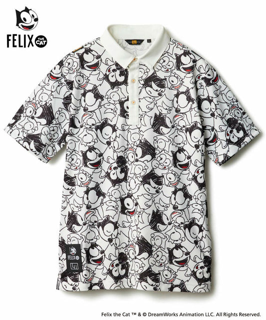 775610-999 ラウドマウス メンズ LOUDMOUTH×FELIX コラボ柄半袖シャツ ホワイト