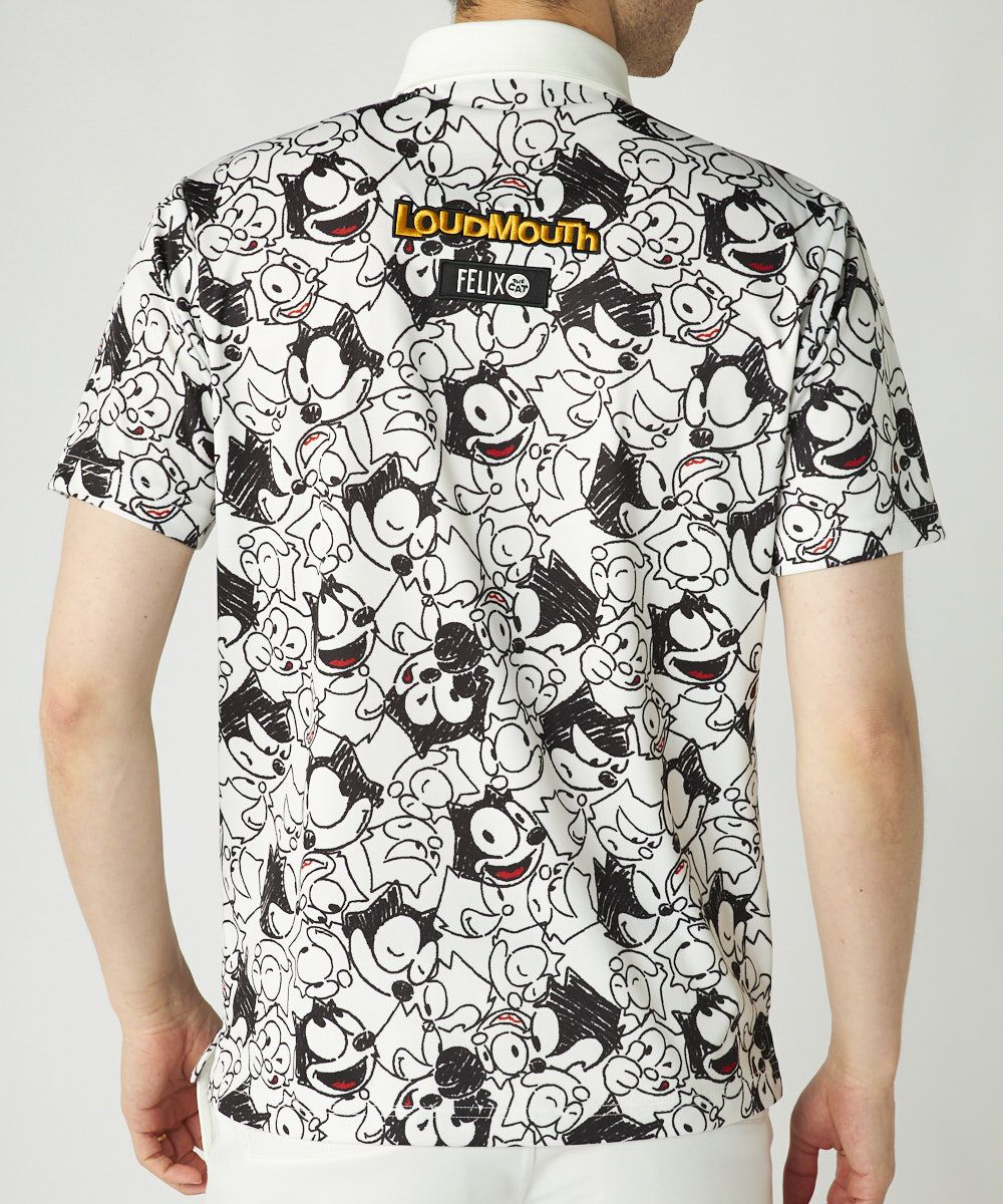 775610-999 ラウドマウス メンズ LOUDMOUTH×FELIX コラボ柄半袖シャツ ホワイト