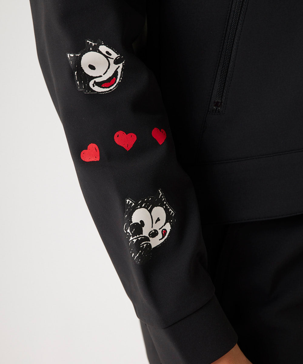 775260-998 レディース LOUDMOUTH×FELIX コラボ 裏起毛ブルゾン ブラック