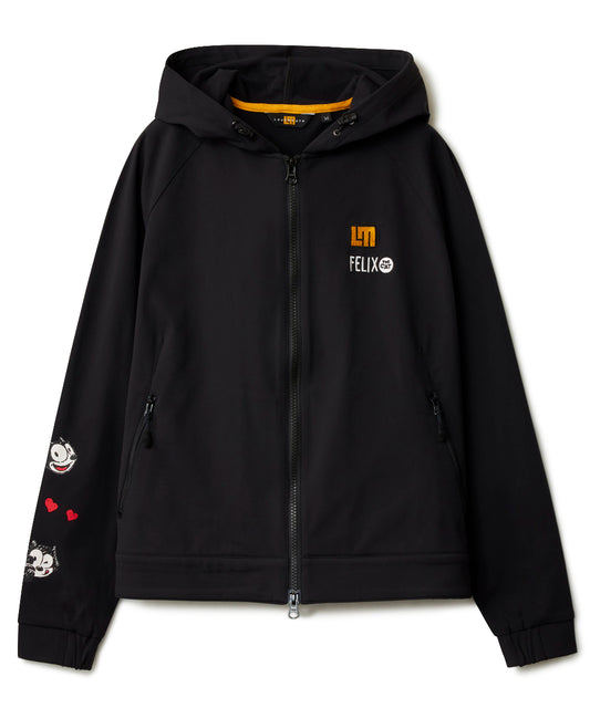 775260-998 レディース LOUDMOUTH×FELIX コラボ 裏起毛ブルゾン ブラック