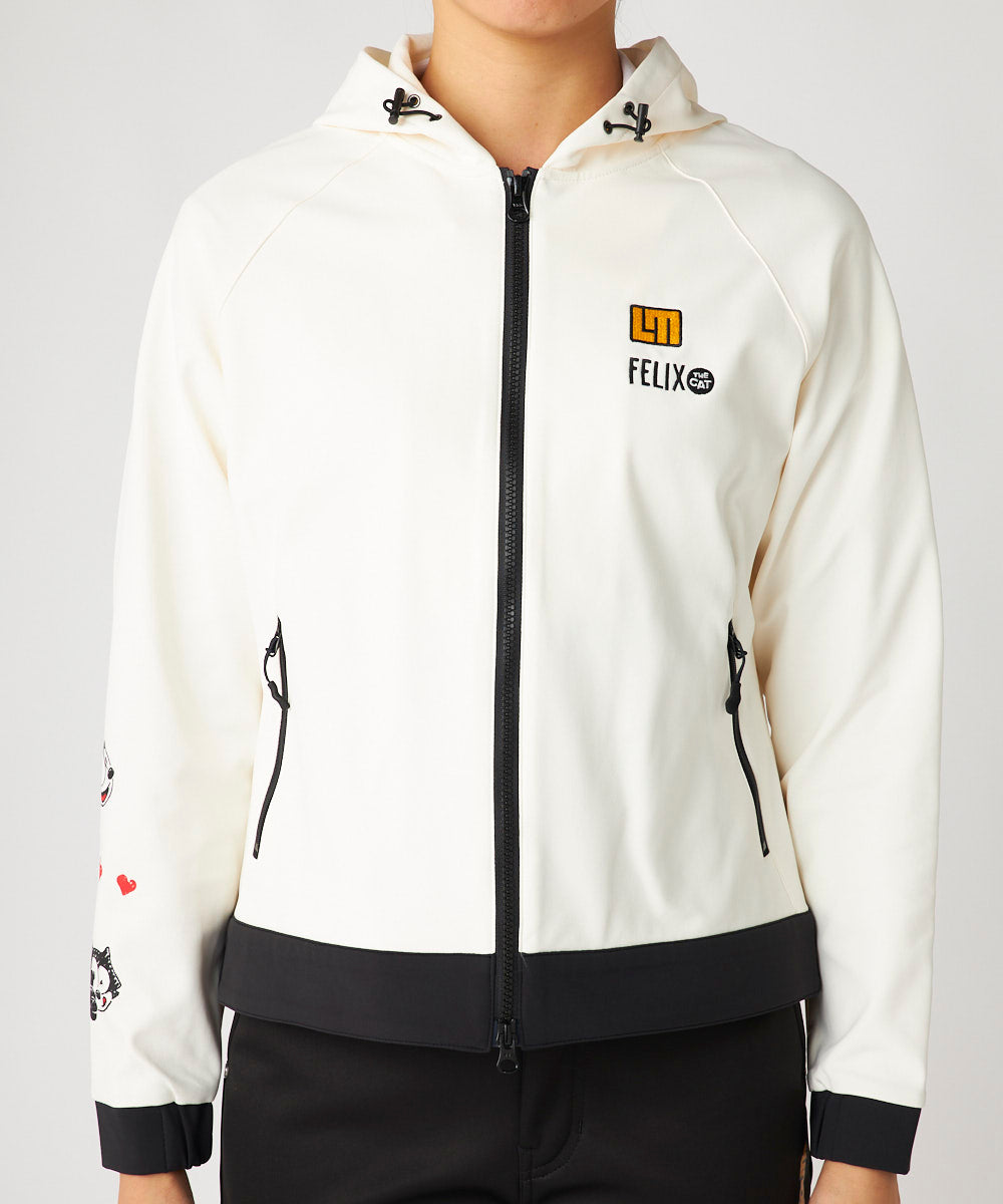 775260-999 レディース LOUDMOUTH×FELIX コラボ 裏起毛ブルゾン ホワイト