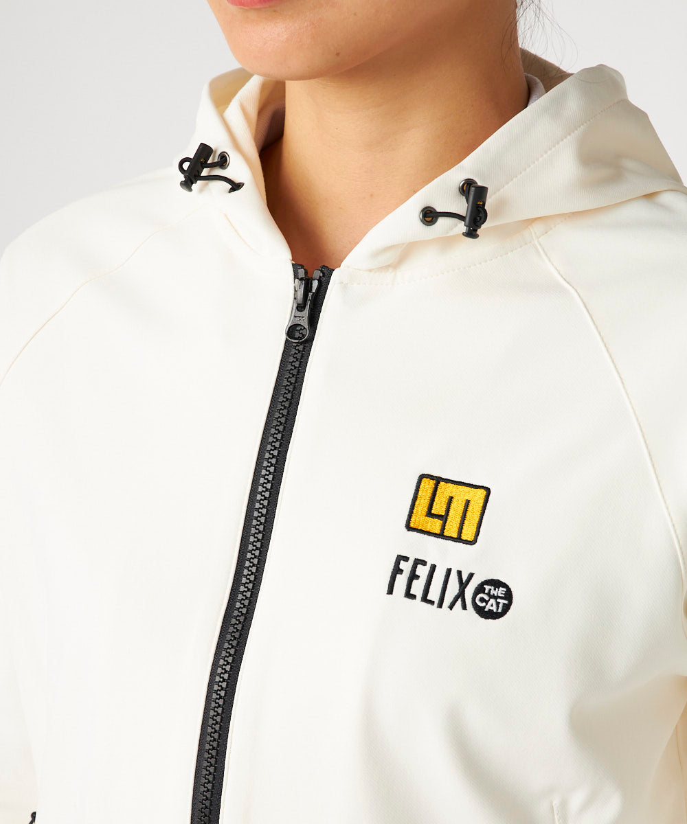 775260-999 レディース LOUDMOUTH×FELIX コラボ 裏起毛ブルゾン ホワイト