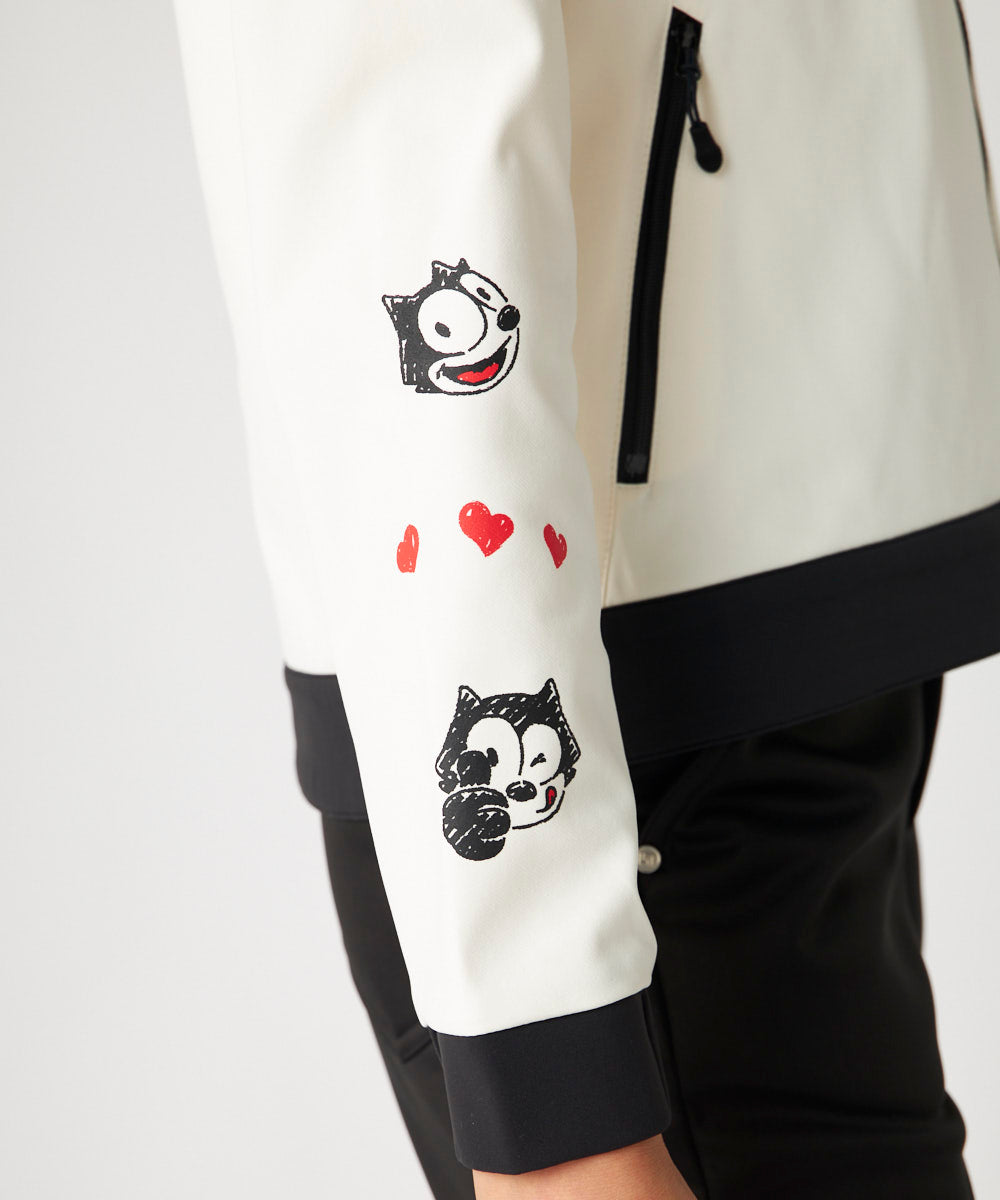 775260-999 レディース LOUDMOUTH×FELIX コラボ 裏起毛ブルゾン ホワイト