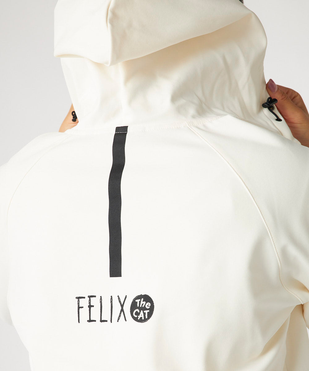 775260-999 レディース LOUDMOUTH×FELIX コラボ 裏起毛ブルゾン ホワイト