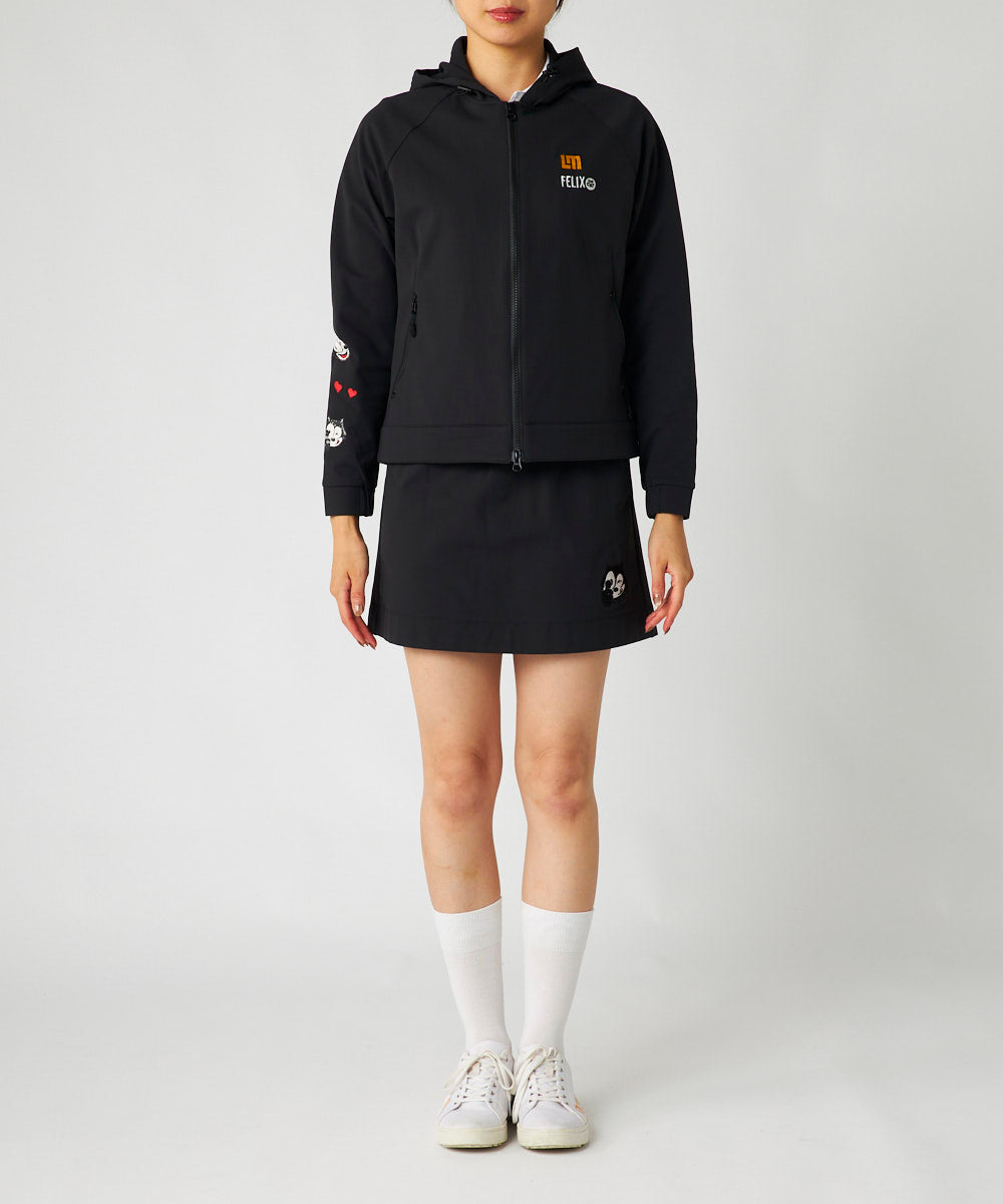 775360-998 ラウドマウス　レディース LOUDMOUTH×FELIX コラボ 裏起毛スカート ブラック