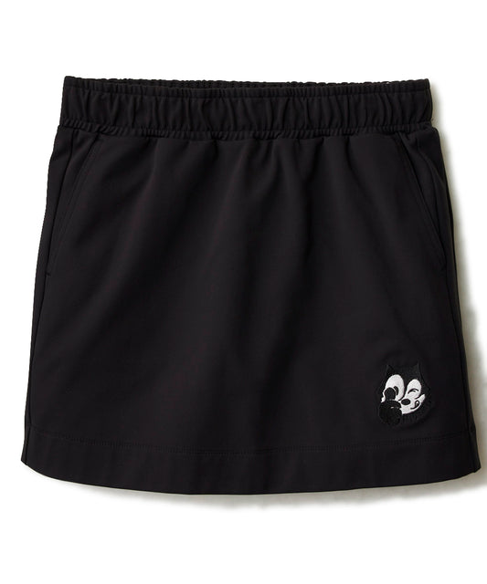775360-998 ラウドマウス　レディース LOUDMOUTH×FELIX コラボ 裏起毛スカート ブラック