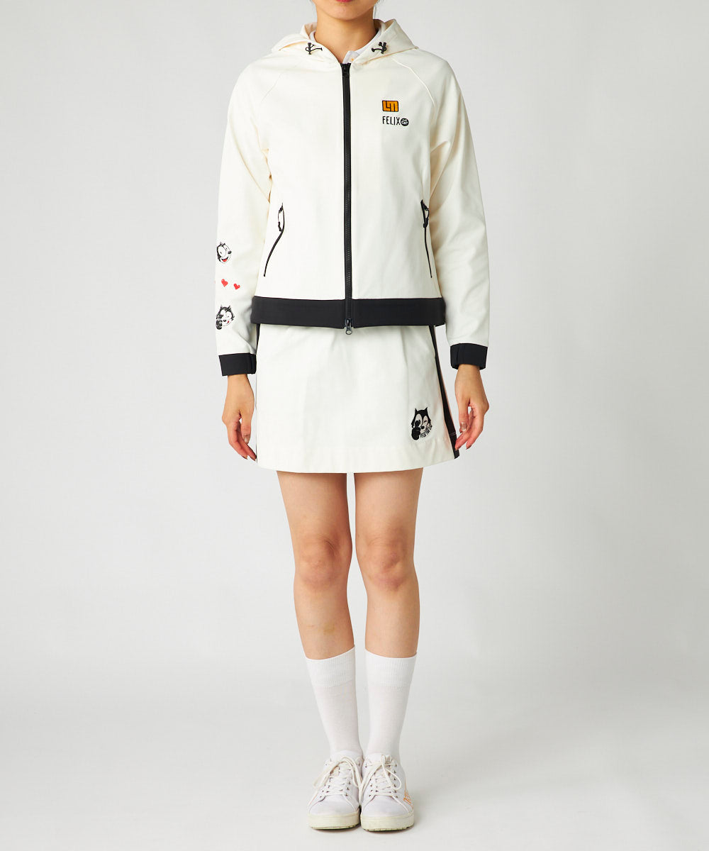 775360-999 ラウドマウス　レディース LOUDMOUTH×FELIX コラボ 裏起毛スカート ホワイト