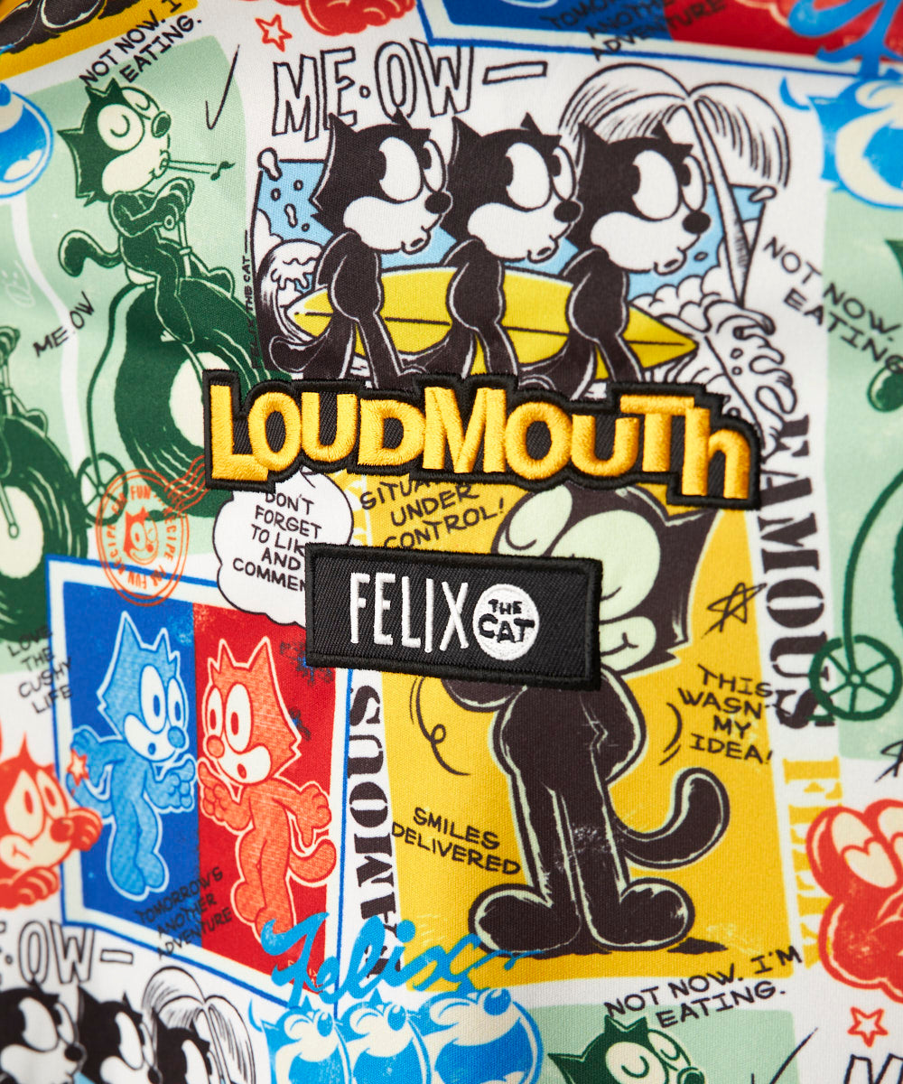 775660-998 ラウドマウス レディース LOUDMOUTH×FELIX コラボ柄半袖シャツ ブラック