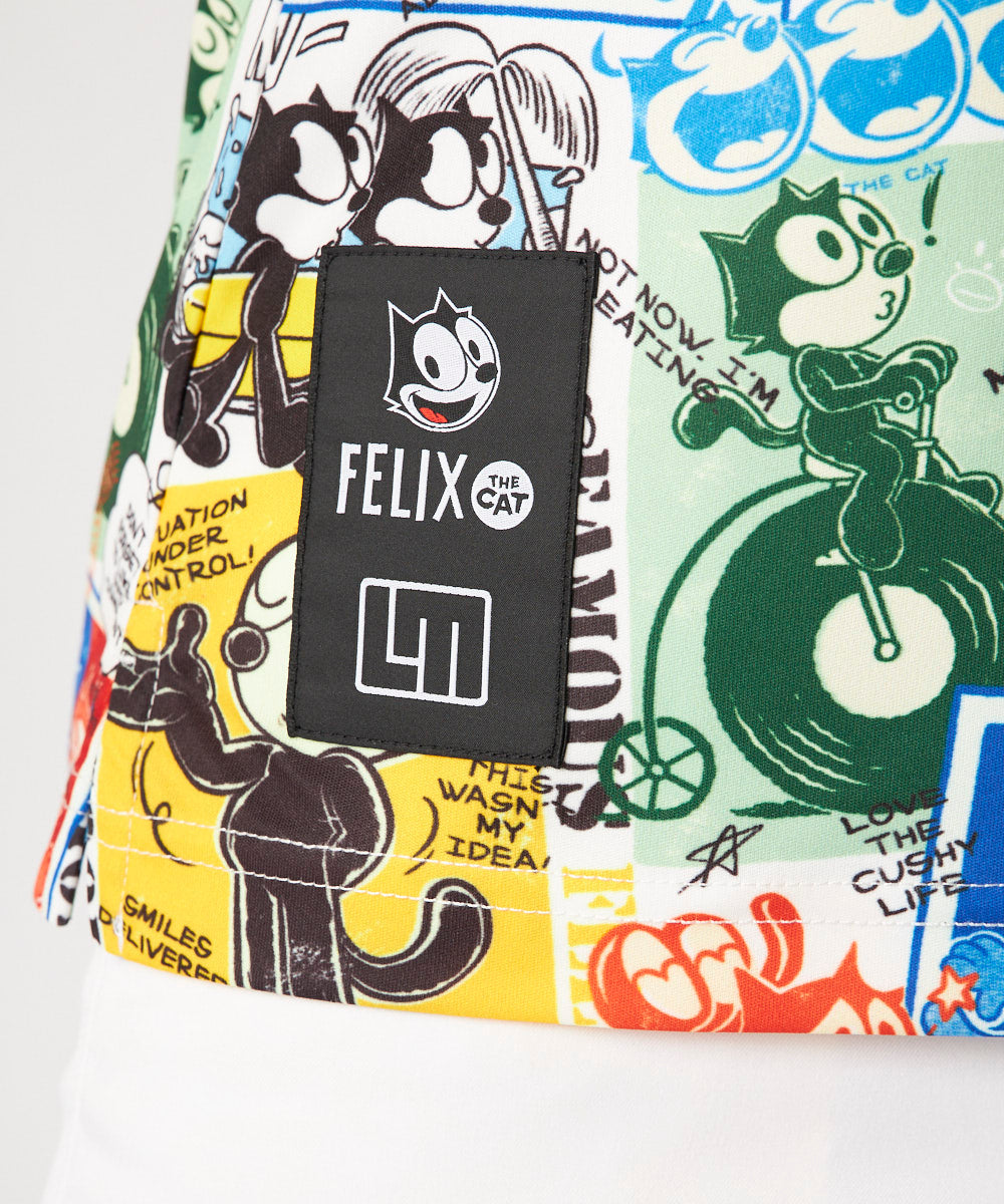 775660-998 ラウドマウス レディース LOUDMOUTH×FELIX コラボ柄半袖シャツ ブラック