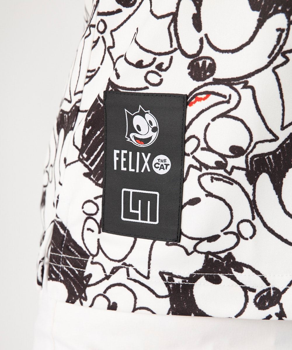 775660-999  ラウドマウス レディース LOUDMOUTH×FELIX コラボ柄半袖シャツ ホワイト